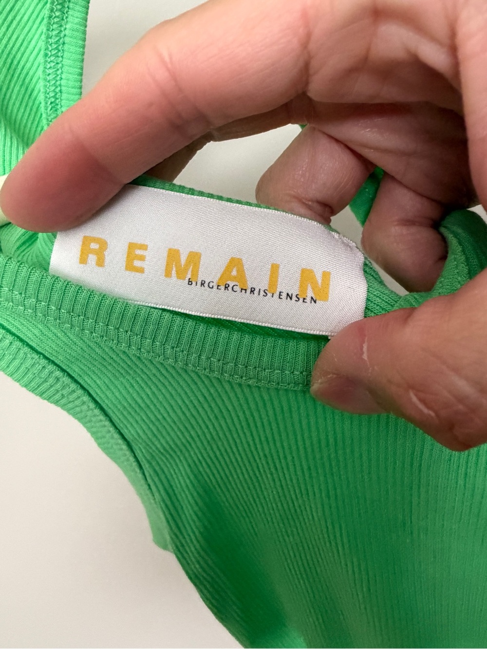 REMAIN Birger Christensen Top One-Shoulder Cutout Tank Top - Bright Green size S - Picture 4 of 5